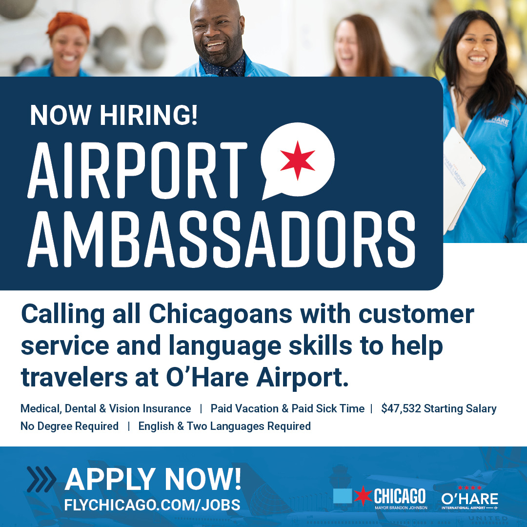 Now Hiring! Airport Ambassadors - Chicago Sister Cities International, image size:1080x1080